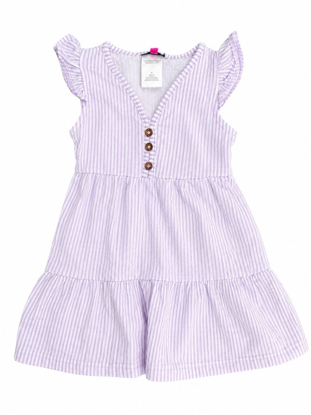 Vince Camuto 3T Girls' Lavender Stripe Tiered Dress